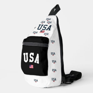 Large American Flag Gym Sports Bag