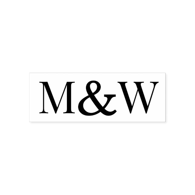 Large Ampersand Couple Wedding 2 Initial Monogram Self-inking Stamp (Design)