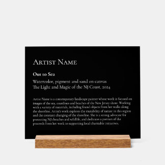 Large Art Gallery Art Exhibit Plaques Acrylic Sign