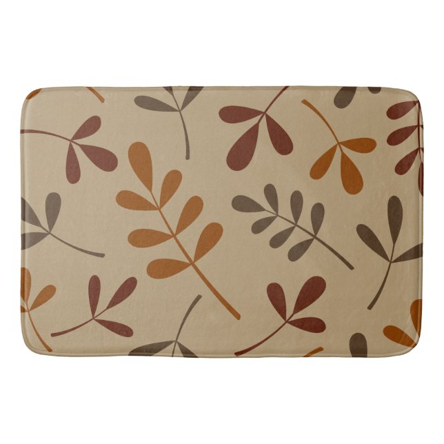 Large Assorted Fall Leaves Design Bath Mat (Front)