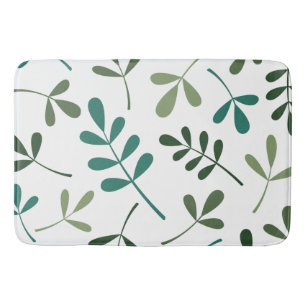 Large Assorted Mixed Green Leaves Design Bath Mat