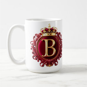 Large B Monogram on Red Velvet Coffee Mug