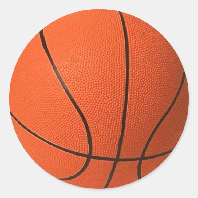 Large Basketball Design Classic Round Sticker (Front)