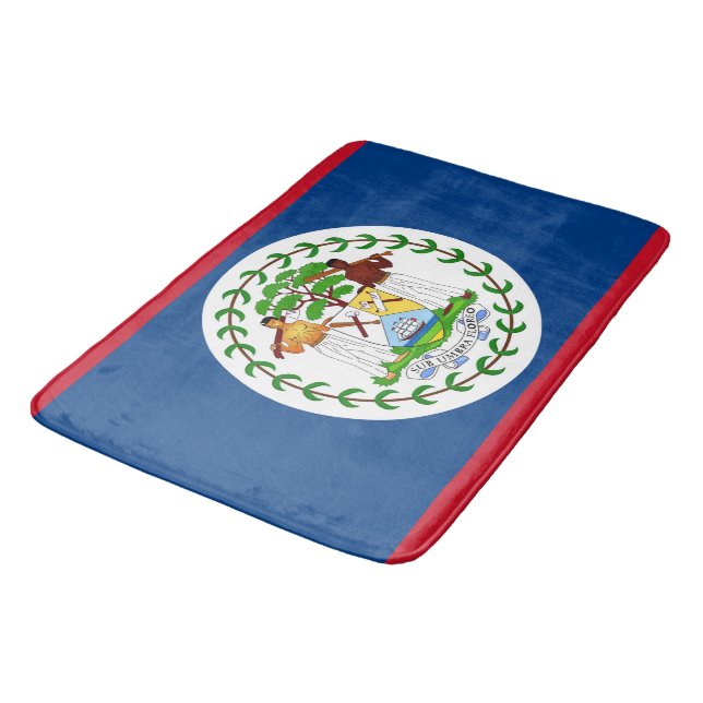 Large bath mat with flag of Belise (Angled)