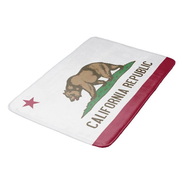 Large bath mat with flag of California, USA (Angled)