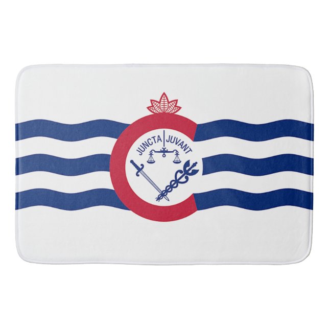 Large bath mat with flag of Cincinnati (Front)