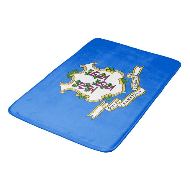 Large bath mat with flag of Connecticut, USA (Angled)