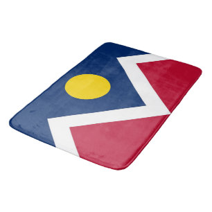 Large bath mat with flag of Denver, USA