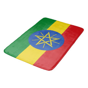 Large bath mat with flag of Ethiopia
