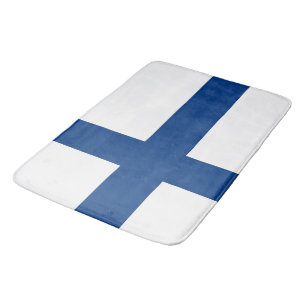Large bath mat with flag of Finland