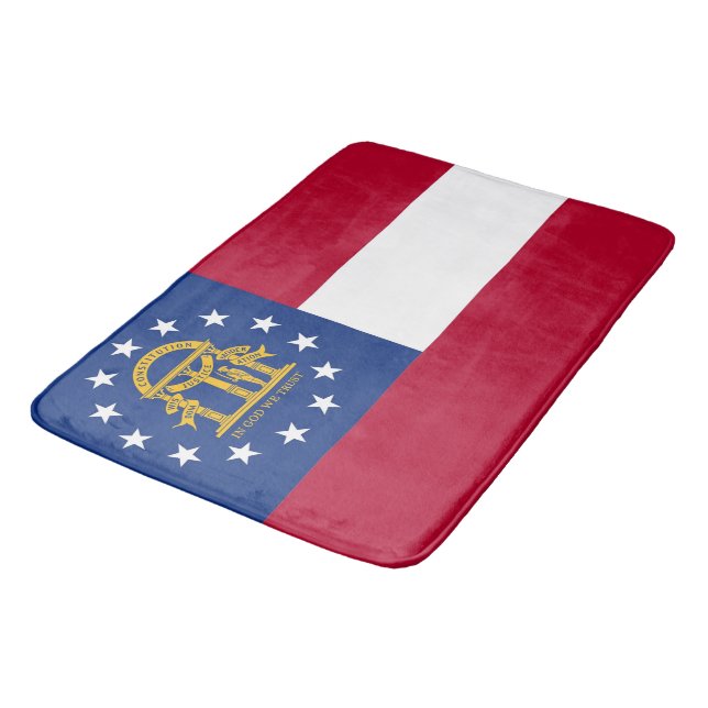 Large bath mat with flag of Georgia, USA (Angled)