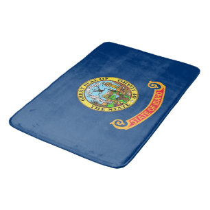 Large bath mat with flag of Idaho, USA