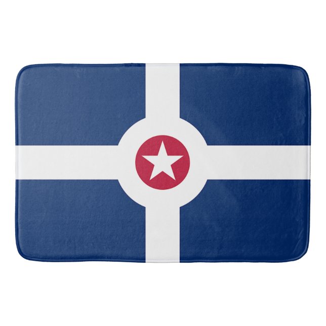 Large bath mat with flag of Indianapolis (Front)