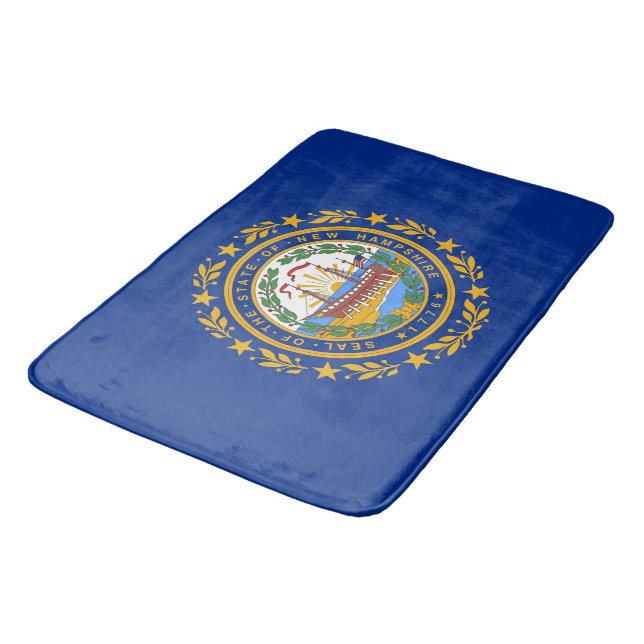Large bath mat with flag of New Hampshire, USA (Angled)
