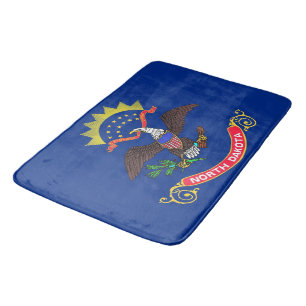 Large bath mat with flag of North Dakota, USA
