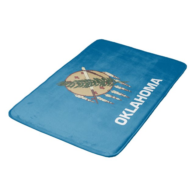 Large bath mat with flag of Oklahoma State, USA (Angled)