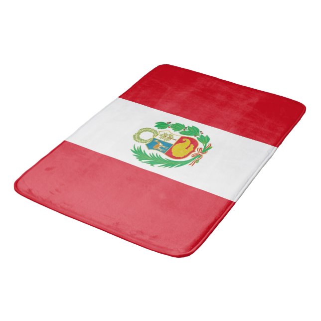 Large bath mat with flag of Peru (Angled)