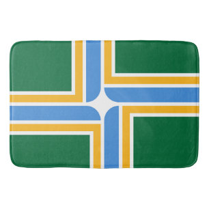 Large bath mat with flag of Portland