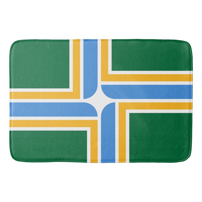 Large bath mat with flag of Portland (Front)