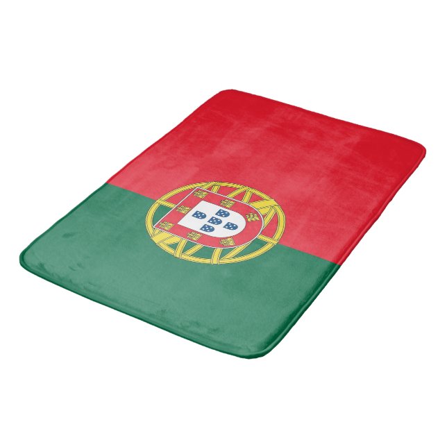 Large bath mat with flag of Portugal (Angled)