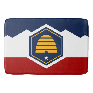 Large bath mat with flag of Utah, USA