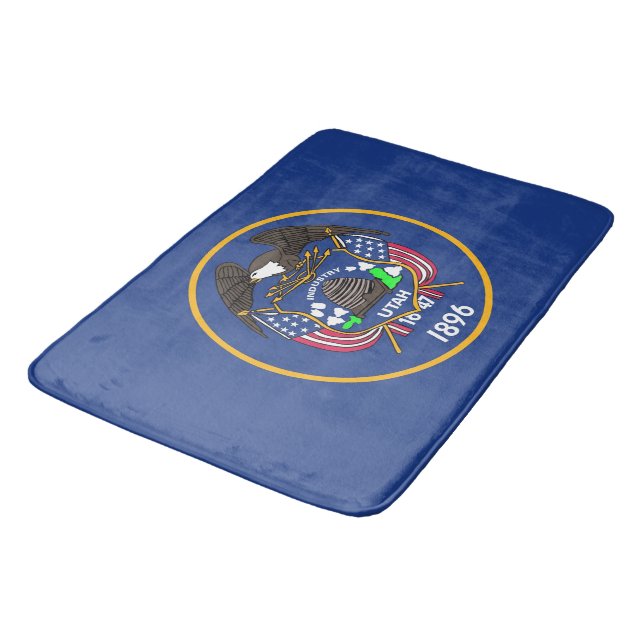 Large bath mat with flag of Utah, USA (Angled)