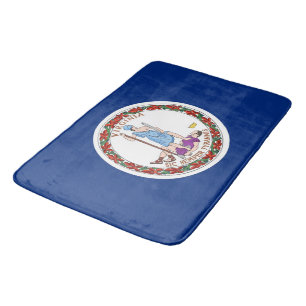 Large bath mat with flag of Virginia, USA