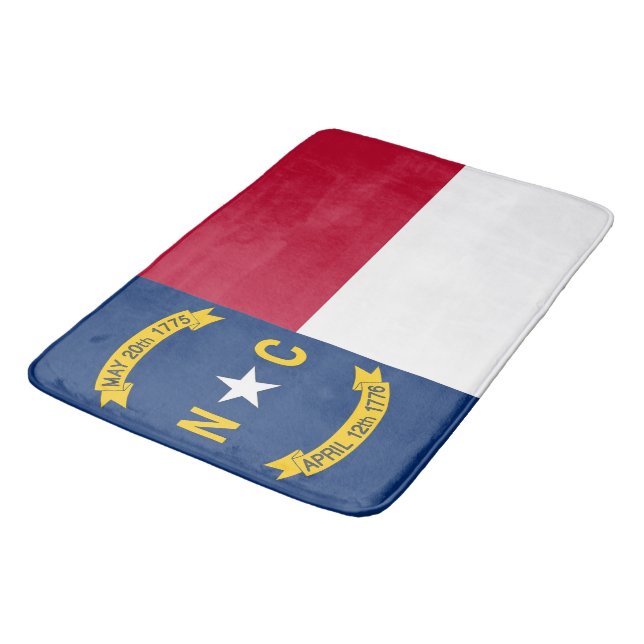 Large bath mat with flag ofNorth Carolina, USA (Angled)