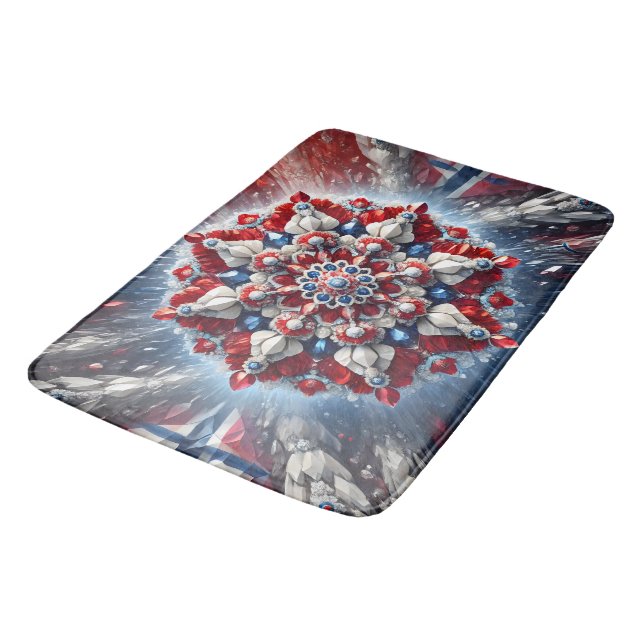Large bath mat with Norwegian Colours (Angled)