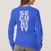 Large Big Font Text Royal Blue Womens Security