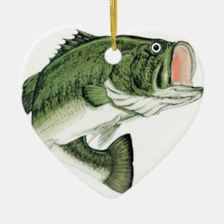 Large Big Mouth Bass Ceramic Ornament