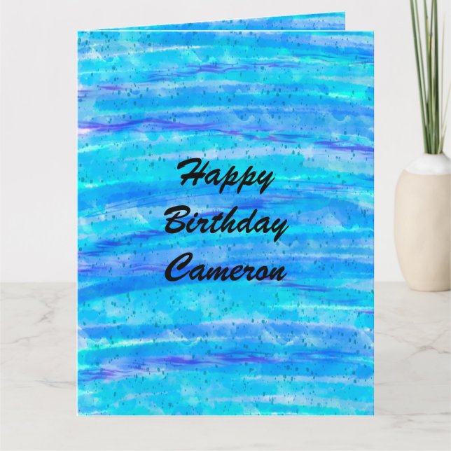 Large Birthday Card | Blue and Purple Personalised (Front)