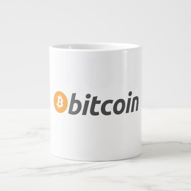 Large Bitcoin logo with orange Bitcoin symbol Coffee Mug (Front)