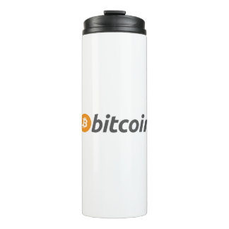 Large Bitcoin logo with orange Bitcoin symbol Thermal Tumbler