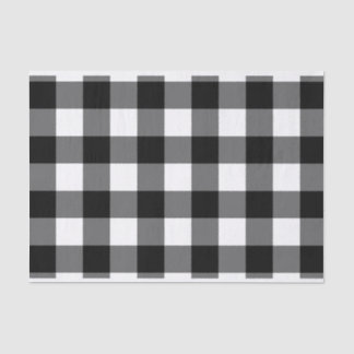 Large black and white gingham tissue paper