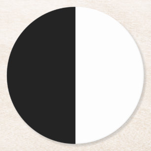 Large Black And White Middle Round Paper Coaster