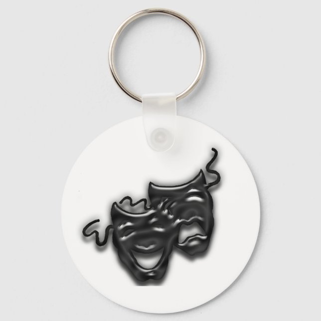 Large Black Masks Key Chain (Front)