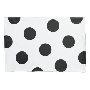 Large Black Polka Dot Pattern - Custom Colour Pillowcase