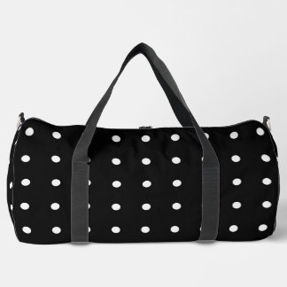 Large Black Polka Duffle Bag