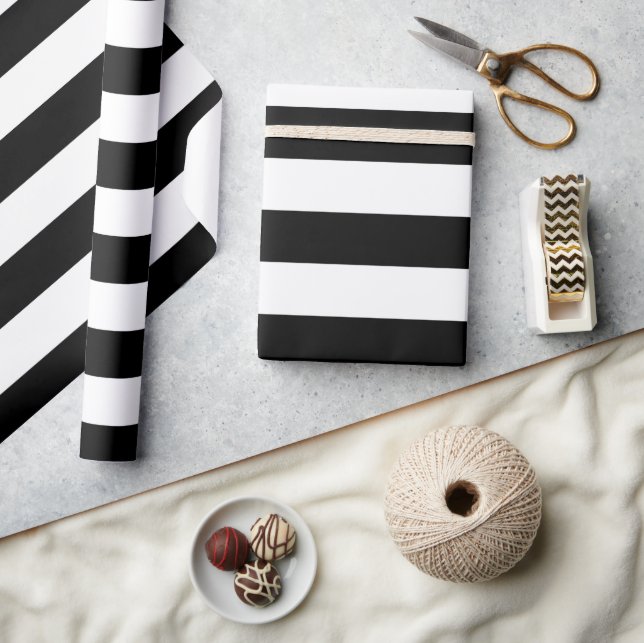 Large Black Stripes Wrapping Paper (Crafts)