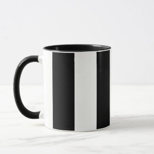 large black & white striped coffee mug