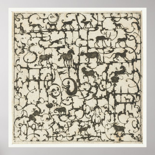 Large Blackwork print with animals (Front)