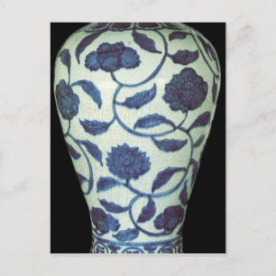 Large blue and white vase, Jaijing Period Postcard