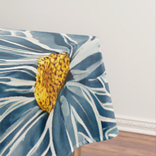 Large Blue and yellow Flowers Seamless Pattern Tablecloth