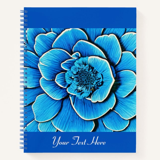 Large Blue Camellia Blossom Journal  (Front)