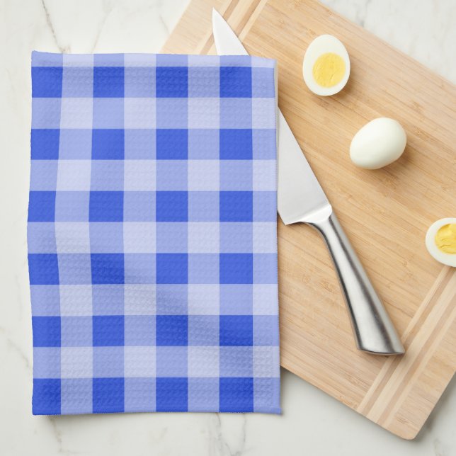 Large Blue Gingham Tea Towel (Quarter Fold)