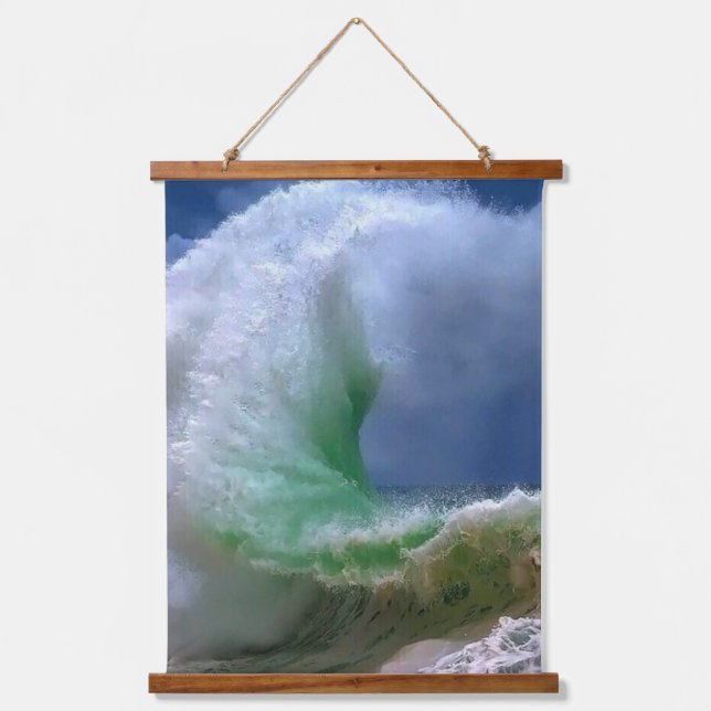 large blue ocean waves hanging tapestry (Front)