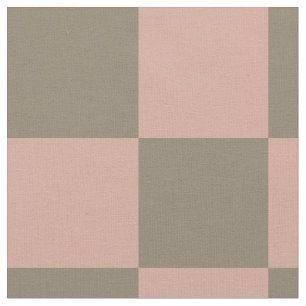 Large Blush Neutral Checkerboard - Combed Cotton Fabric