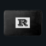 Large Bold Outlined Black Monogram, Black Bath Mat<br><div class="desc">Personalise this cool large Bold Outlined Black Monogram on Black background. Click “Customise” to change colours and type styles.</div>