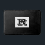 Large Bold Outlined Black Monogram, Black Bath Mat<br><div class="desc">Personalise this cool large Bold Outlined Black Monogram on Black background. Click “Customise” to change colours and type styles.</div>
